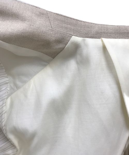 FRAMeWORK（フレームワーク）FRAMeWORK (フレームワーク) 綿麻キャンバス ノーカラージャケット ベージュ サイズ:36の古着・服飾アイテム