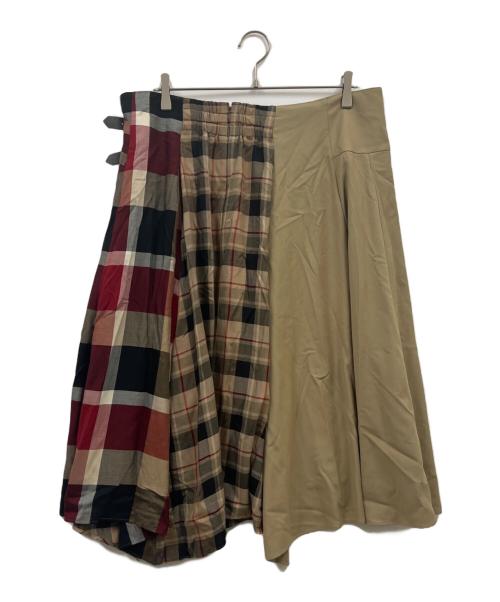 BLUE LABEL CRESTBRIDGE（ブルーレーベルクレストブリッジ）BLUE LABEL CRESTBRIDGE (ブルーレーベルクレストブリッジ) クレストブリッジチェック/スカート/55S04-822 ベージュ サイズ:Mの古着・服飾アイテム