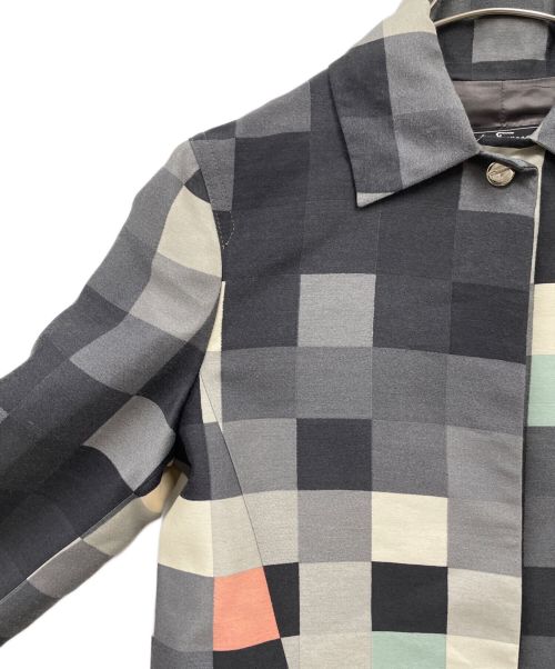 Salvatore Ferragamo（サルヴァトーレ フェラガモ）Salvatore Ferragamo (サルヴァトーレ フェラガモ) ウールシルクブロックチェックジャケット/チェックジャケット/ジャケット グレー サイズ:38の古着・服飾アイテム