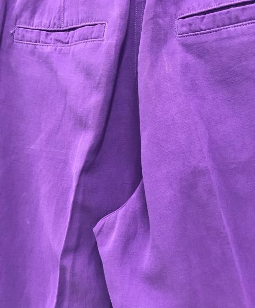 FRAMeWORK（フレームワーク）FRAMeWORK (フレームワーク) コットンリネンストレートパンツ パープル サイズ:40の古着・服飾アイテム