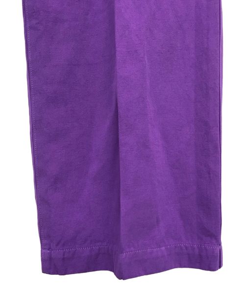 FRAMeWORK（フレームワーク）FRAMeWORK (フレームワーク) コットンリネンストレートパンツ パープル サイズ:40の古着・服飾アイテム