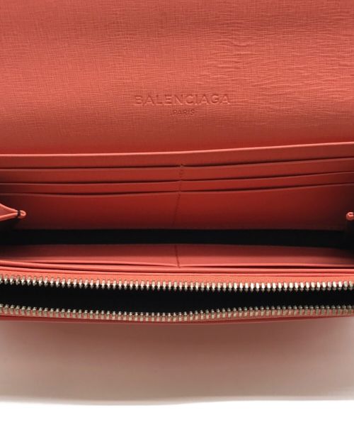 BALENCIAGA（バレンシアガ）BALENCIAGA (バレンシアガ) ESSENTIAL MONEY ロングフラップウォレット ピンクの古着・服飾アイテム
