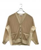 TOGA PULLAトーガ プルラ）の古着「CHIFFON JERSEY CARDIGAN」｜ベージュ
