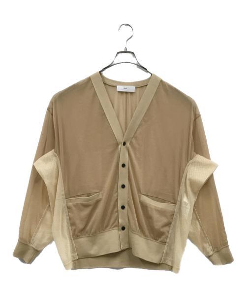 TOGA PULLA（トーガ プルラ）TOGA PULLA (トーガ プルラ) CHIFFON JERSEY CARDIGAN ベージュ サイズ:36の古着・服飾アイテム