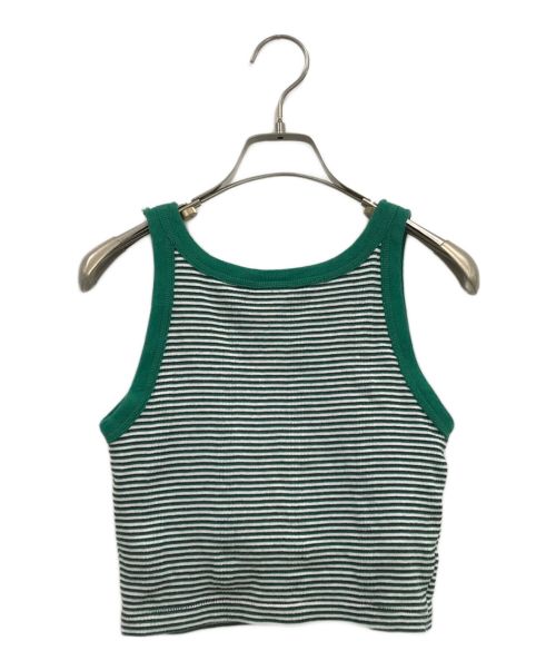 Robert P.Miller（ロバートピーミラー）Robert P.Miller (ロバートピーミラー) AMERI (アメリ) ボーダーカットソーセットアップ ホワイト×グリーン サイズ:Mの古着・服飾アイテム