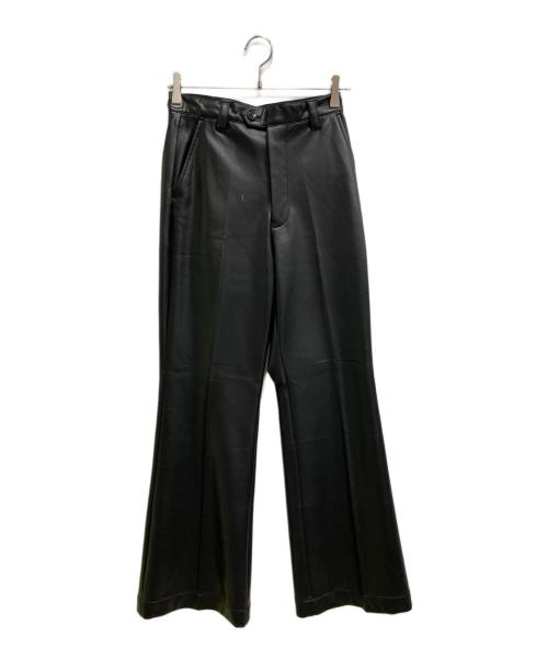 soerte（ソエルテ）soerte (ソエルテ) Leather flare pants ブラック サイズ:Lの古着・服飾アイテム