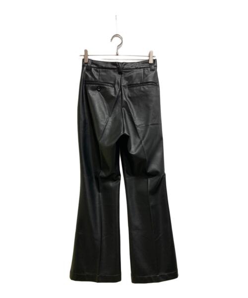 soerte（ソエルテ）soerte (ソエルテ) Leather flare pants ブラック サイズ:Lの古着・服飾アイテム