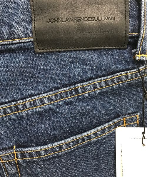 JOHN LAWRENCE SULLIVAN（ジョン ローレンス サリバン）JOHN LAWRENCE SULLIVAN (ジョンローレンスサリバン) デニム×ヴィーガンレザーバイカラーパンツ ブルー×ブラック サイズ:Sの古着・服飾アイテム