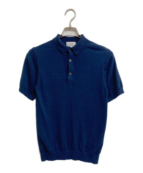 Maker's Shirt 鎌倉（メーカーズシャツカマクラ）Maker's Shirt 鎌倉 (メーカーズシャツカマクラ) MOONCASTLE (ムーンキャッスル) ニットポロシャツ ネイビー サイズ:44の古着・服飾アイテム