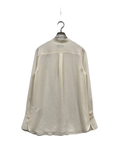 POLO RALPH LAUREN（ポロ・ラルフローレン）POLO RALPH LAUREN (ポロ・ラルフローレン) シルクバンドカラーブラウス/バンドカラーブラウス/ブラウス/シルクブラウス アイボリー サイズ:Sの古着・服飾アイテム