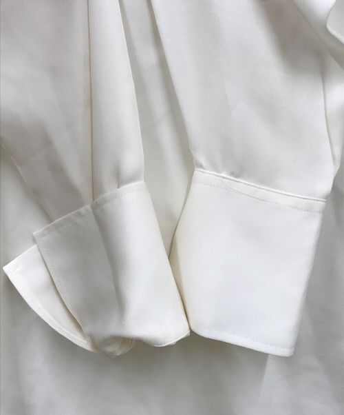 POLO RALPH LAUREN（ポロ・ラルフローレン）POLO RALPH LAUREN (ポロ・ラルフローレン) シルクバンドカラーブラウス/バンドカラーブラウス/ブラウス/シルクブラウス アイボリー サイズ:Sの古着・服飾アイテム