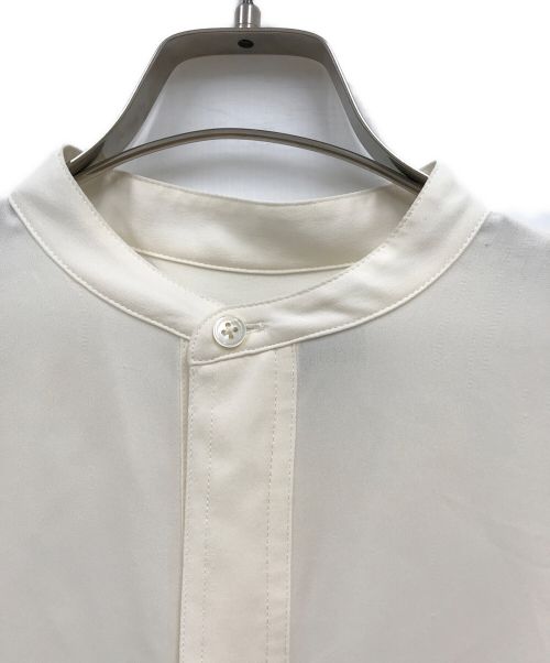 POLO RALPH LAUREN（ポロ・ラルフローレン）POLO RALPH LAUREN (ポロ・ラルフローレン) シルクバンドカラーブラウス/バンドカラーブラウス/ブラウス/シルクブラウス アイボリー サイズ:Sの古着・服飾アイテム