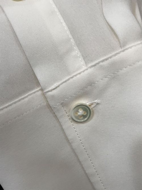 POLO RALPH LAUREN（ポロ・ラルフローレン）POLO RALPH LAUREN (ポロ・ラルフローレン) シルクバンドカラーブラウス/バンドカラーブラウス/ブラウス/シルクブラウス アイボリー サイズ:Sの古着・服飾アイテム