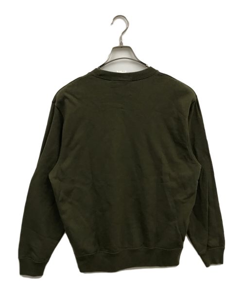 OLLEBOREBLA（アルベロベロ）OLLEBOREBLA (アルベロベロ) ブタデザインビジュ付きプリントスウェット/ビジュ付き/スウェット/クルーネックスウェット/ぶたさん/ぶたちゃん/332255 オリーブ サイズ:Mの古着・服飾アイテム