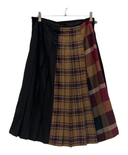 BLUE LABEL CRESTBRIDGE（ブルーレーベルクレストブリッジ）BLUE LABEL CRESTBRIDGE (ブルーレーベルクレストブリッジ) クレストブリッジチェック／タータンチェックプリーツスカート/チェックスカート/55S18-691 ブラック サイズ:40の古着・服飾アイテム