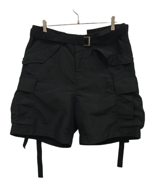 sacai（サカイ）sacai (サカイ) Nylon Twill Shorts/ナイロンツイルショーツ/ハーフパンツ/カーゴパンツ/カーゴハーフパンツ/SCM-203 ブラック サイズ:3の古着・服飾アイテム