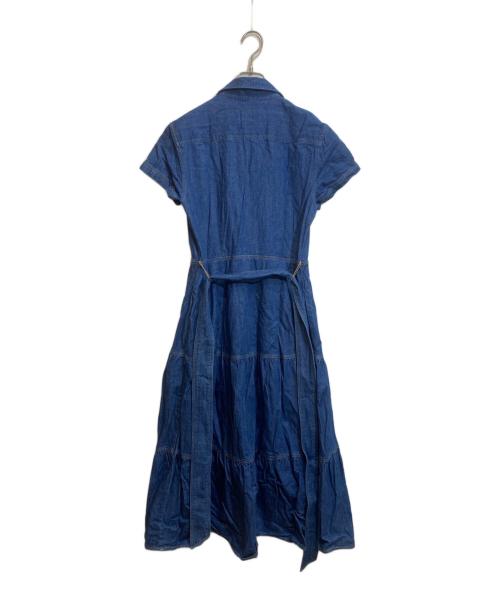 POLO RALPH LAUREN（ポロ・ラルフローレン）POLO RALPH LAUREN (ポロ・ラルフローレン) ベルテッド ティアード コットン シャツドレス/WMPODRSNFA20526 インディゴ サイズ:SIZE 6の古着・服飾アイテム