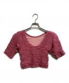 CLANEクラネ）の古着「SHIRRING CROPPED TOPS」｜ピンク