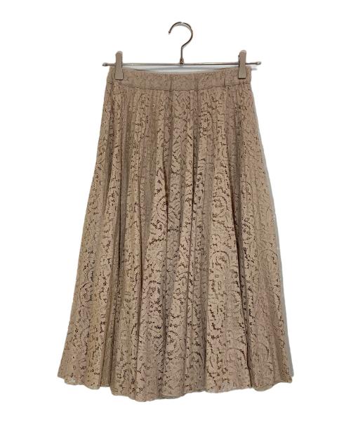 N°21（ヌメロヴェントゥーノ）N°21 (ヌメロヴェントゥーロ) レースプリーツスカート ベージュ サイズ:38の古着・服飾アイテム