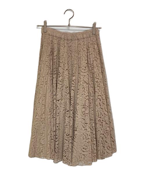 N°21（ヌメロヴェントゥーノ）N°21 (ヌメロヴェントゥーロ) レースプリーツスカート ベージュ サイズ:38の古着・服飾アイテム