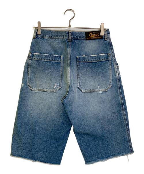 GUCCI（グッチ）GUCCI (グッチ) ダメージ加工デニムショートパンツ 631181 XDBEU ブルー サイズ:30の古着・服飾アイテム