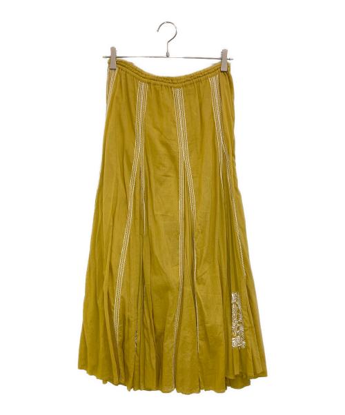 ne quittez pas（ヌキテパ）ne quittez pas (ヌキテパ) エンブロイダリースカート イエロー サイズ:-の古着・服飾アイテム