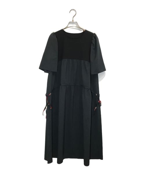 BLUE LABEL CRESTBRIDGE（ブルーレーベルクレストブリッジ）BLUE LABEL CRESTBRIDGE (ブルーレーベルクレストブリッジ) ライトトロクリアティアードドレス ブラック サイズ:38の古着・服飾アイテム