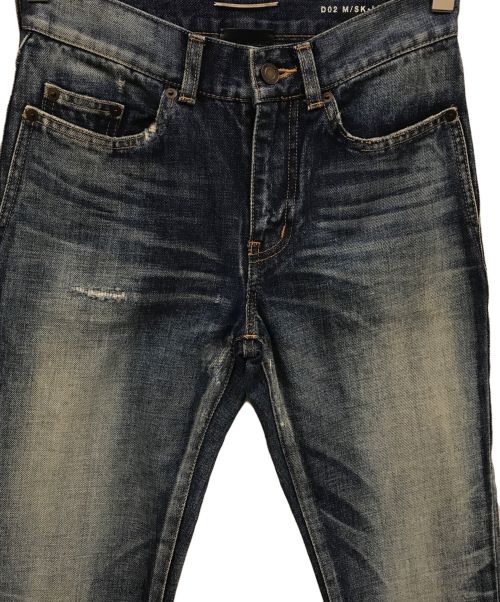 Saint Laurent Paris（サンローランパリ）Saint Laurent Paris (サンローランパリ) リペア加工デニムパンツ/デニムパンツ/パンツ/527503 インディゴ サイズ:26 未使用品の古着・服飾アイテム