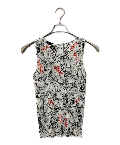 PLEATS PLEASE（プリーツプリーズ）PLEATS PLEASE (プリーツプリーズ) プリーツデザインブラウス ホワイト サイズ:3の古着・服飾アイテム