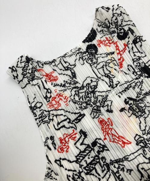 PLEATS PLEASE（プリーツプリーズ）PLEATS PLEASE (プリーツプリーズ) プリーツデザインブラウス ホワイト サイズ:3の古着・服飾アイテム