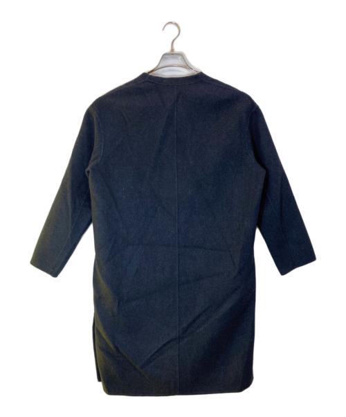 23区（ニジュウサンク）23区 (ニジュウサンク) ウールリバーツイルノーカラーコート ネイビー サイズ:38の古着・服飾アイテム