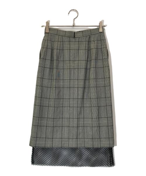 JOHN LAWRENCE SULLIVAN（ジョン ローレンス サリバン）JOHN LAWRENCE SULLIVAN (ジョン ローレンス サリバン) メッシュレイヤードスカート/2C025-0618-62 グレー サイズ:Mの古着・服飾アイテム