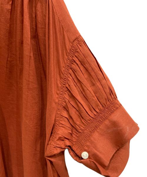 Audrey and John Wad（オードリーアンドジョンワッド）Audrey and John Wad (オードリーアンドジョンワッド) GATHER DRESS/インドコットンフレアドレス オレンジ サイズ:SIZE Freeの古着・服飾アイテム