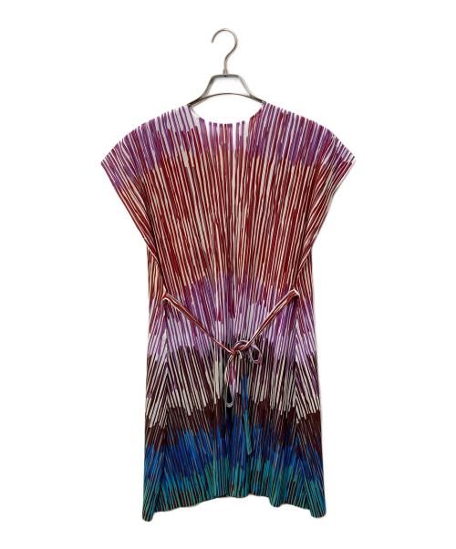 PLEATS PLEASE（プリーツプリーズ）PLEATS PLEASE (プリーツプリーズ) プリーツワンピース マルチカラー サイズ:3の古着・服飾アイテム