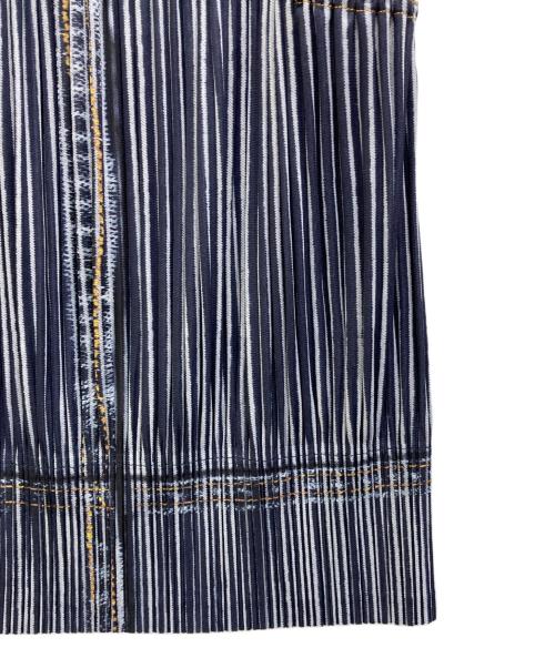 PLEATS PLEASE（プリーツプリーズ）PLEATS PLEASE (プリーツプリーズ) デニム転写プリーツスカート ブルー サイズ:5の古着・服飾アイテム