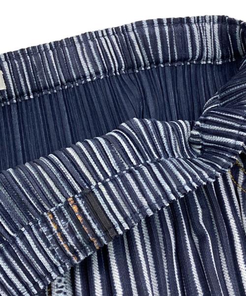 PLEATS PLEASE（プリーツプリーズ）PLEATS PLEASE (プリーツプリーズ) デニム転写プリーツスカート ブルー サイズ:5の古着・服飾アイテム