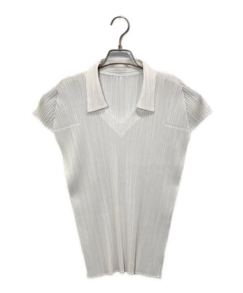 PLEATS PLEASE（プリーツプリーズ）PLEATS PLEASE (プリーツプリーズ) プリーツブラウス ホワイト サイズ:3の古着・服飾アイテム