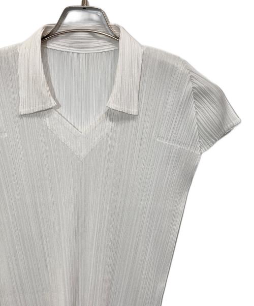 PLEATS PLEASE（プリーツプリーズ）PLEATS PLEASE (プリーツプリーズ) プリーツブラウス ホワイト サイズ:3の古着・服飾アイテム