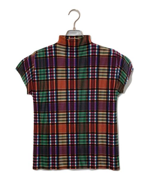 PLEATS PLEASE（プリーツプリーズ）PLEATS PLEASE (プリーツプリーズ) チェックプリーツブラウス マルチカラー サイズ:3の古着・服飾アイテム