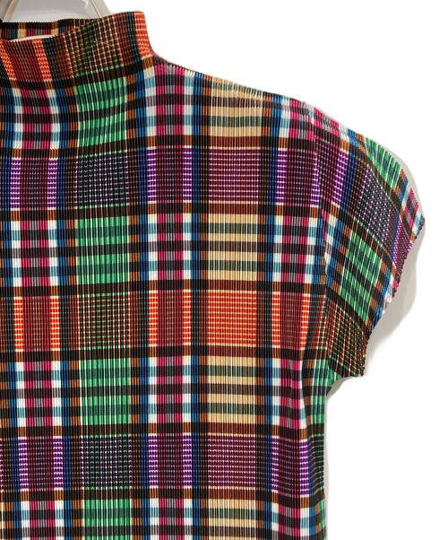 PLEATS PLEASE（プリーツプリーズ）PLEATS PLEASE (プリーツプリーズ) チェックプリーツブラウス マルチカラー サイズ:3の古着・服飾アイテム