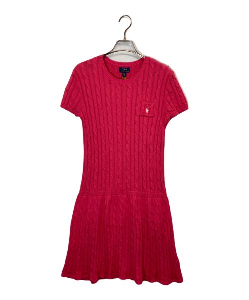POLO RALPH LAUREN（ポロ・ラルフローレン）POLO RALPH LAUREN (ポロ・ラルフローレン) ケーブルニットワンピース ピンク サイズ:L(kids)の古着・服飾アイテム