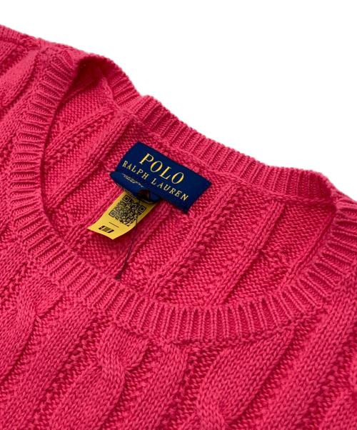 POLO RALPH LAUREN（ポロ・ラルフローレン）POLO RALPH LAUREN (ポロ・ラルフローレン) ケーブルニットワンピース ピンク サイズ:L(kids)の古着・服飾アイテム