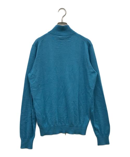 RING JACKET Napoli（リングジャケット ナポリ）RING JACKET Napoli (リングジャケット ナポリ) ハイゲージ ニット ジップカーディガン/ニットカーディガン/59353F20G ブルー サイズ:SIZE2の古着・服飾アイテム