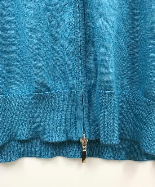 RING JACKET Napoli（リングジャケット ナポリ）RING JACKET Napoli (リングジャケット ナポリ) ハイゲージ ニット ジップカーディガン/ニットカーディガン/59353F20G ブルー サイズ:SIZE2の古着・服飾アイテム