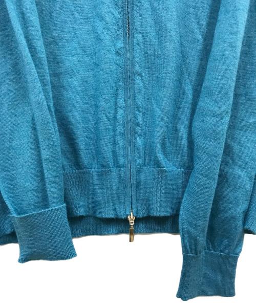 RING JACKET Napoli（リングジャケット ナポリ）RING JACKET Napoli (リングジャケット ナポリ) ハイゲージ ニット ジップカーディガン/ニットカーディガン/59353F20G ブルー サイズ:SIZE2の古着・服飾アイテム