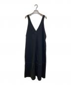 IENAイエナ）の古着「タスランVネックデザインワンピース」｜ブラック