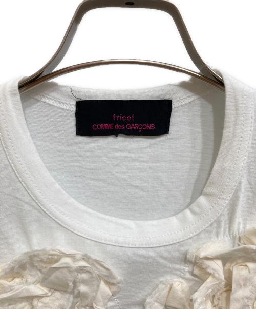 tricot COMME des GARCONS（トリココムデギャルソン）tricot COMME des GARCONS (トリココムデギャルソン) フラワーモチーフT/TQ-T215 ホワイト サイズ:Sの古着・服飾アイテム
