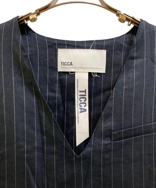 ticca（ティッカ）ticca (ティッカ) リネンヴィスコースジャンパースカート/TBDS-154 ネイビー サイズ:Freeの古着・服飾アイテム