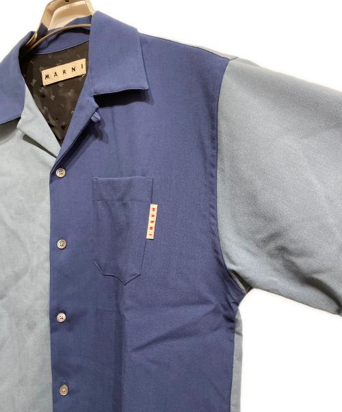 MARNI（マルニ）MARNI (マルニ) 切替オープンカラーシャツ ブルー サイズ:44の古着・服飾アイテム