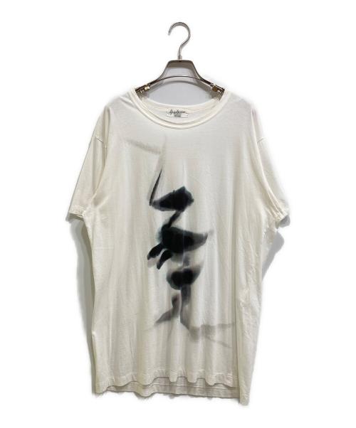 Yohji Yamamoto pour homme（ヨウジヤマモト プールオム）Yohji Yamamoto pour homme (ヨウジヤマモト プールオム) ペイントデザインTシャツ ホワイト サイズ:3の古着・服飾アイテム